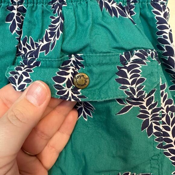 Water Prints by Reyn Spooner Vintage Men’s Swim Trunks Teal Leis Size XL Hawaii - Picture 4 of 8